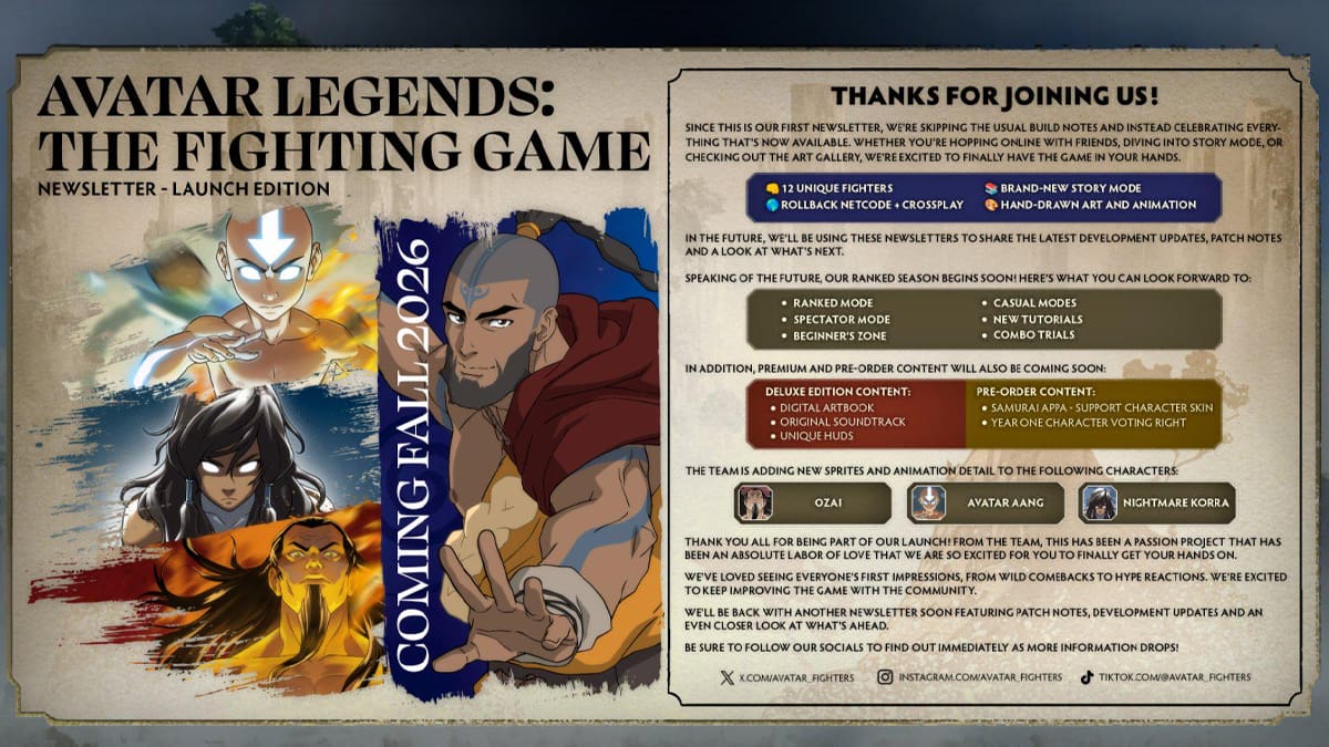 Avatar Legends sin contenido