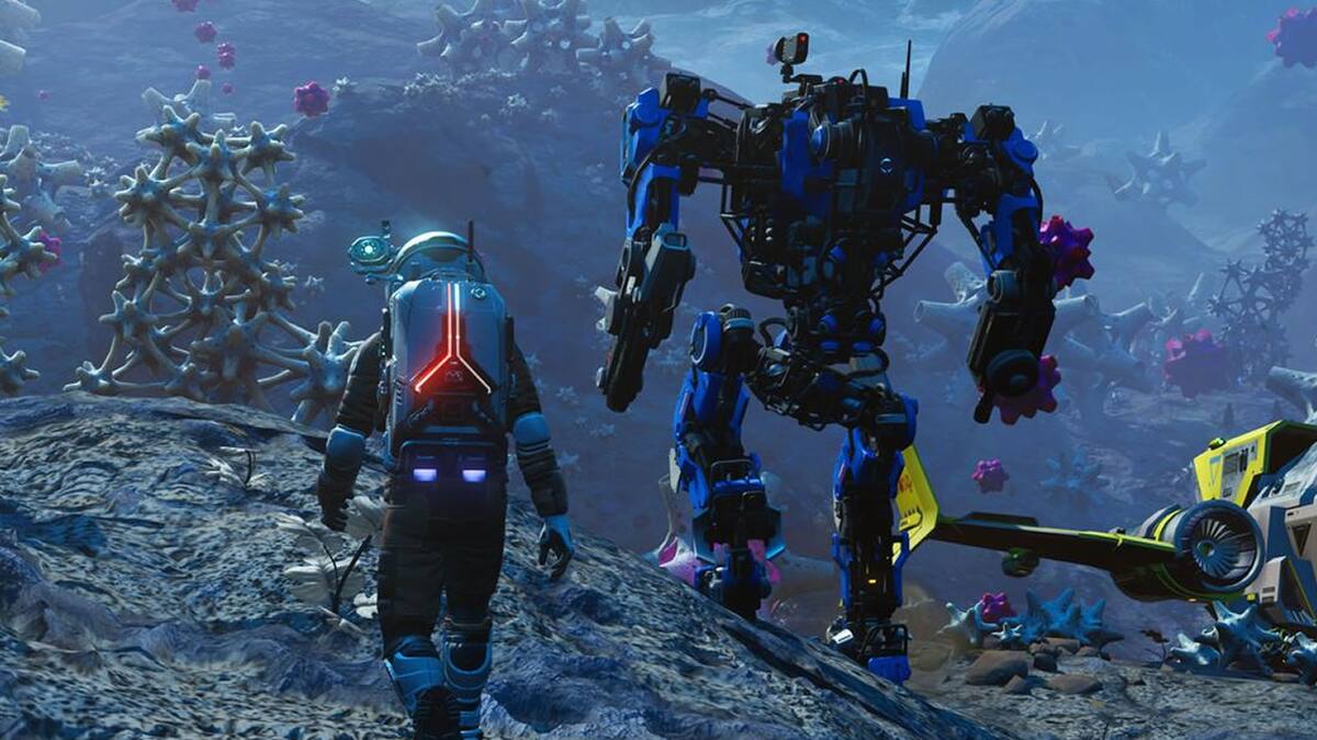 Batallas con mechas, misiones de historia y mucho más te esperan en el universo de Hello Games