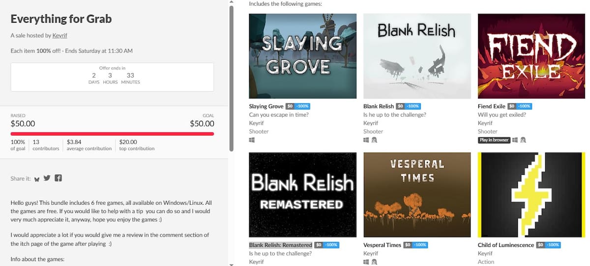 Bundle juegos gratis itchio