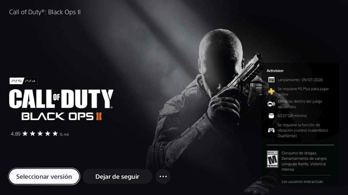 Call of Duty Black Ops 2 reseñas PS5