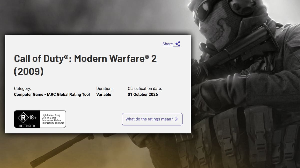 Call of Duty Modern Warfare 2 clasificación Australia