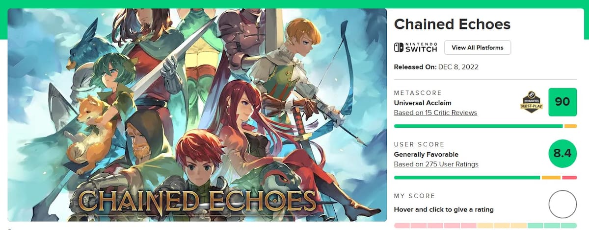Chained Echoes Metacritic