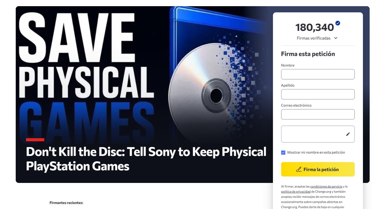 ChangeOrg juegos físicos PlayStation