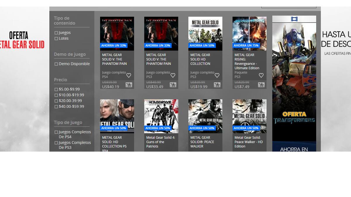 Consigue The Phantom Pain y MGS: HD Collection a precio reducido