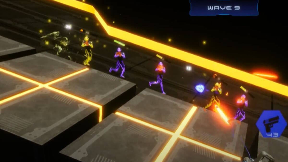 CYBERSPACE VR tiene elementos de Tower Defense y progresión RPG
