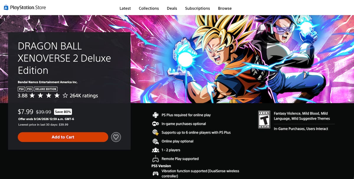 Dragon Ball Xenoverse 2 oferta PS Store