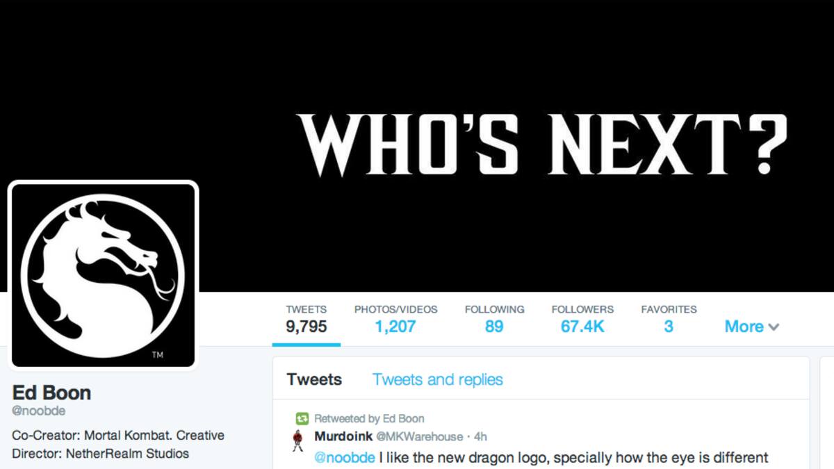 Ed Boon actualiza su perfil de Twitter con una imagen correspondiente