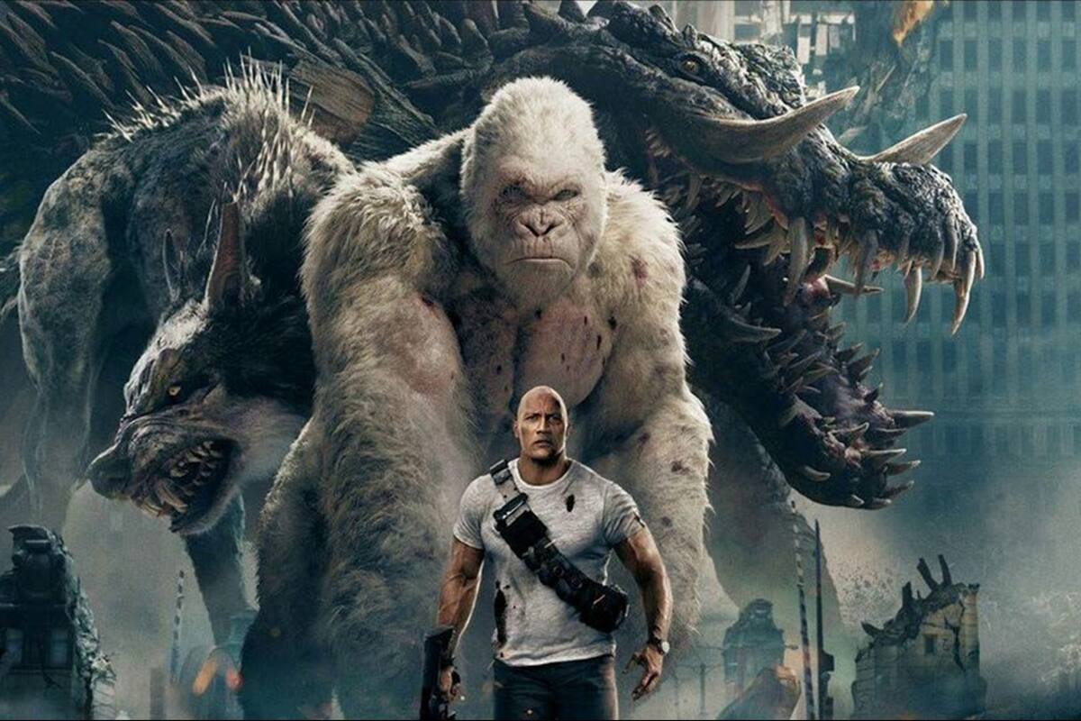 Rampage es oficialmente la mejor película basada en videojuegos y La Roca celebra