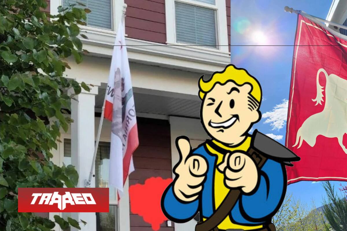 Jugadores de Fallout: New Vegas llevan su rivalidad a la vida real colgando las banderas de las facciones del juego al frente de sus casa
