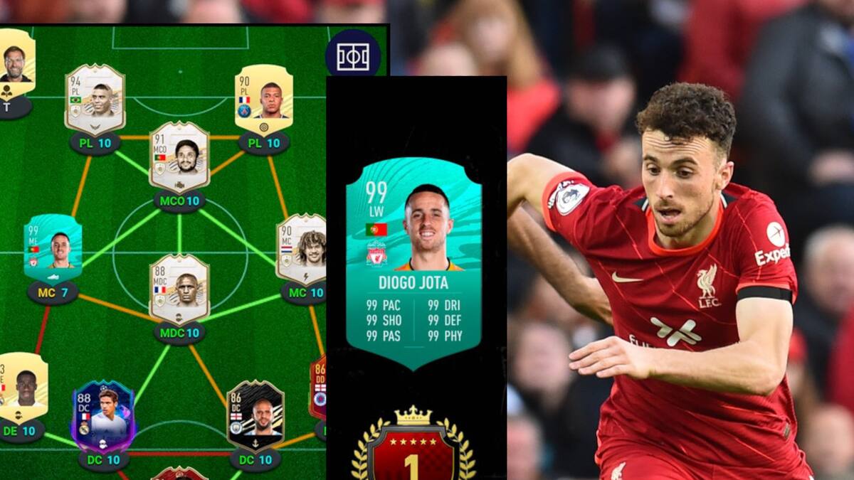 El delantero Diogo Jota no sólo es un jugador de clase mundial en el futbol real, sino también en el virtual
