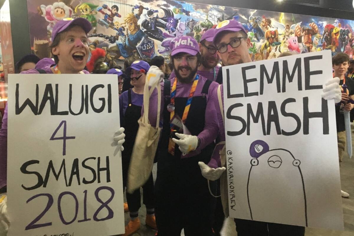 Fans de Waluigi protestaron en Australia por su ausencia en Super Smash Bros. Ultimate