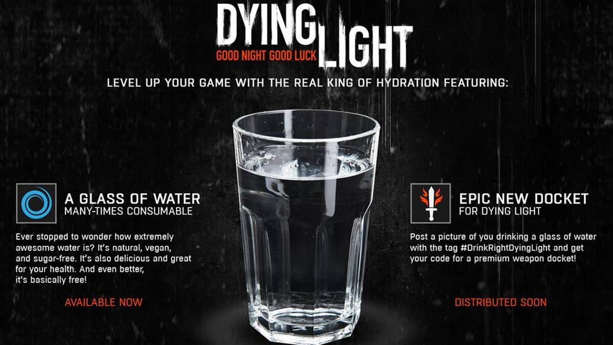 El juego invita a sus seguidores en Twitter a beber agua
