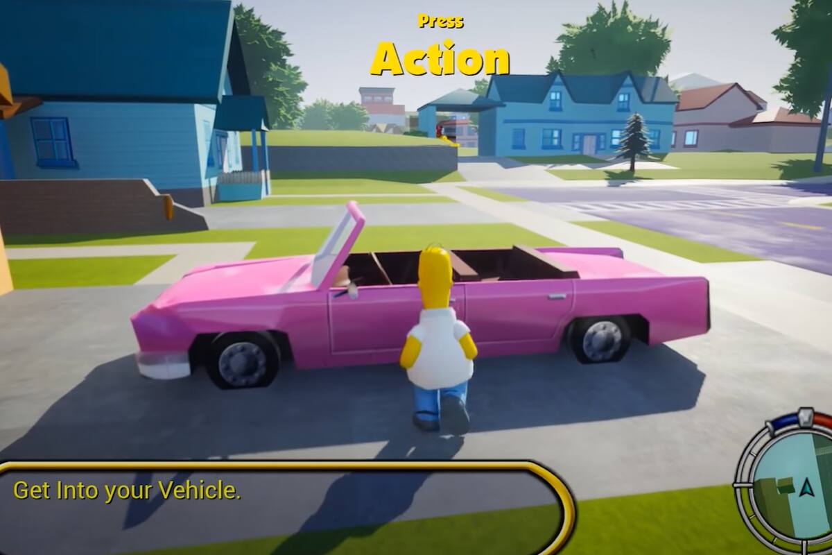 Fan hace un asombroso remake de Simpson: Hit & Run en Unreal Engine 5