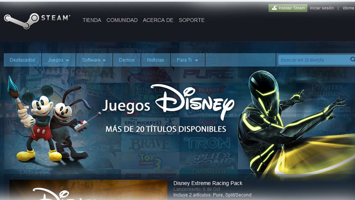 Epic Mickey 2, Split/Second y otros títulos están disponibles en el servicio de Valve