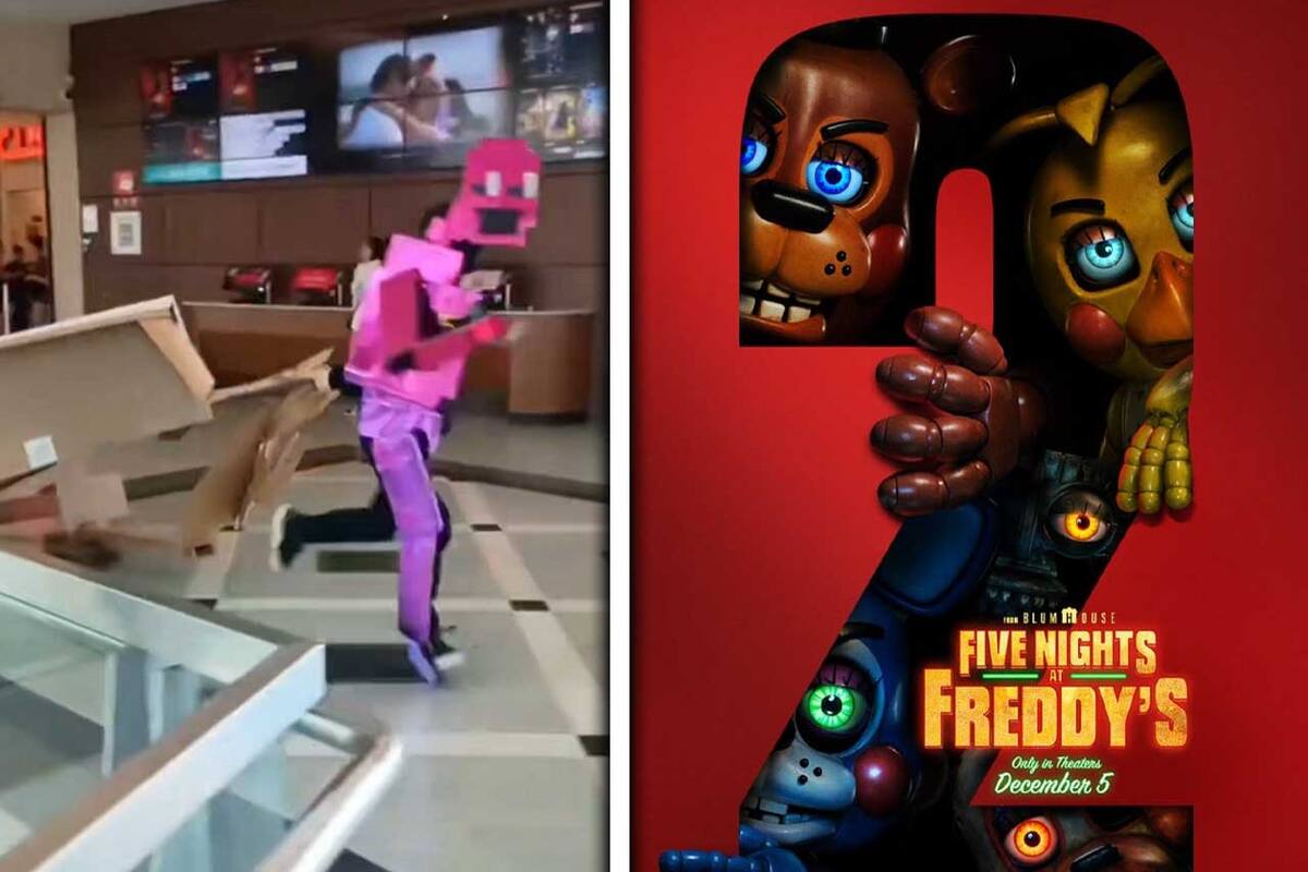 Fanáticos de FNAF vuelven a robar pósters oficiales y material promocional de los cines durante el estreno de la nueva película