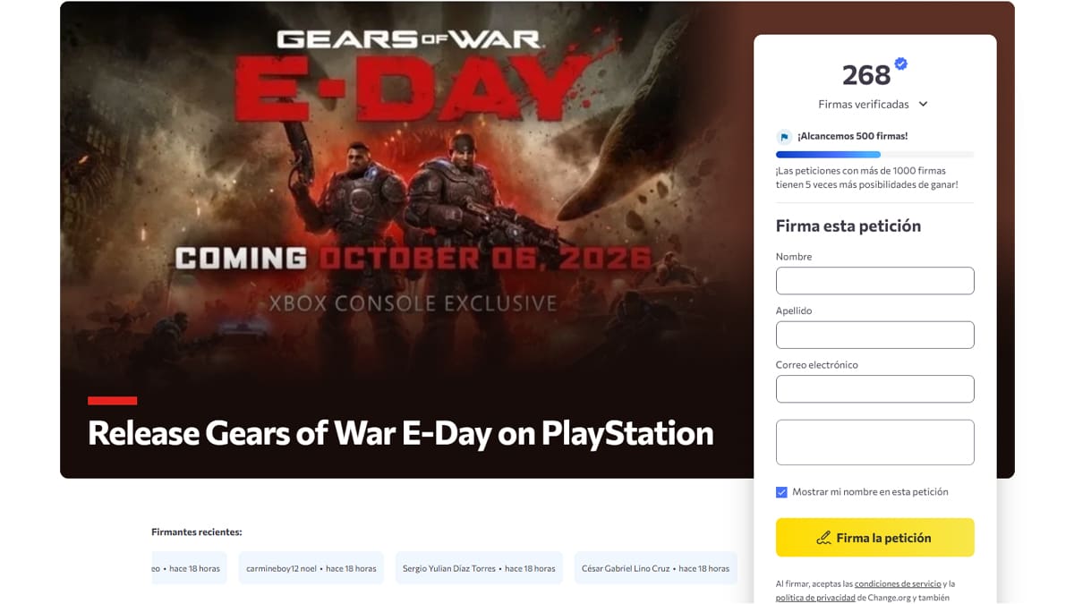 Gears of War E-Day solicitud port PS5