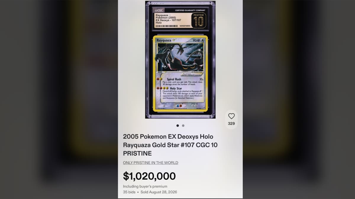 Gold Star Rayquaza $1000000 USD