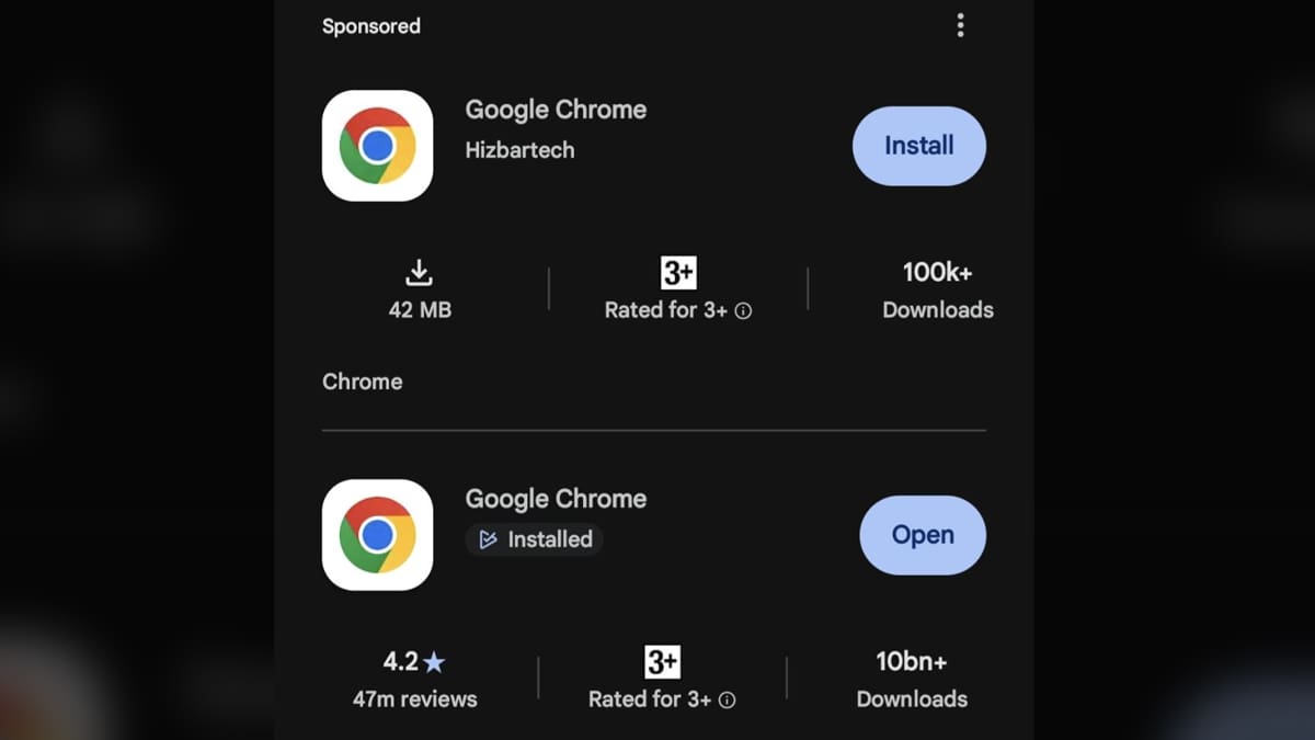 Google Chrome imitador