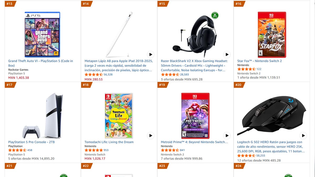 Grand Theft Auto VI Top 100 Amazon