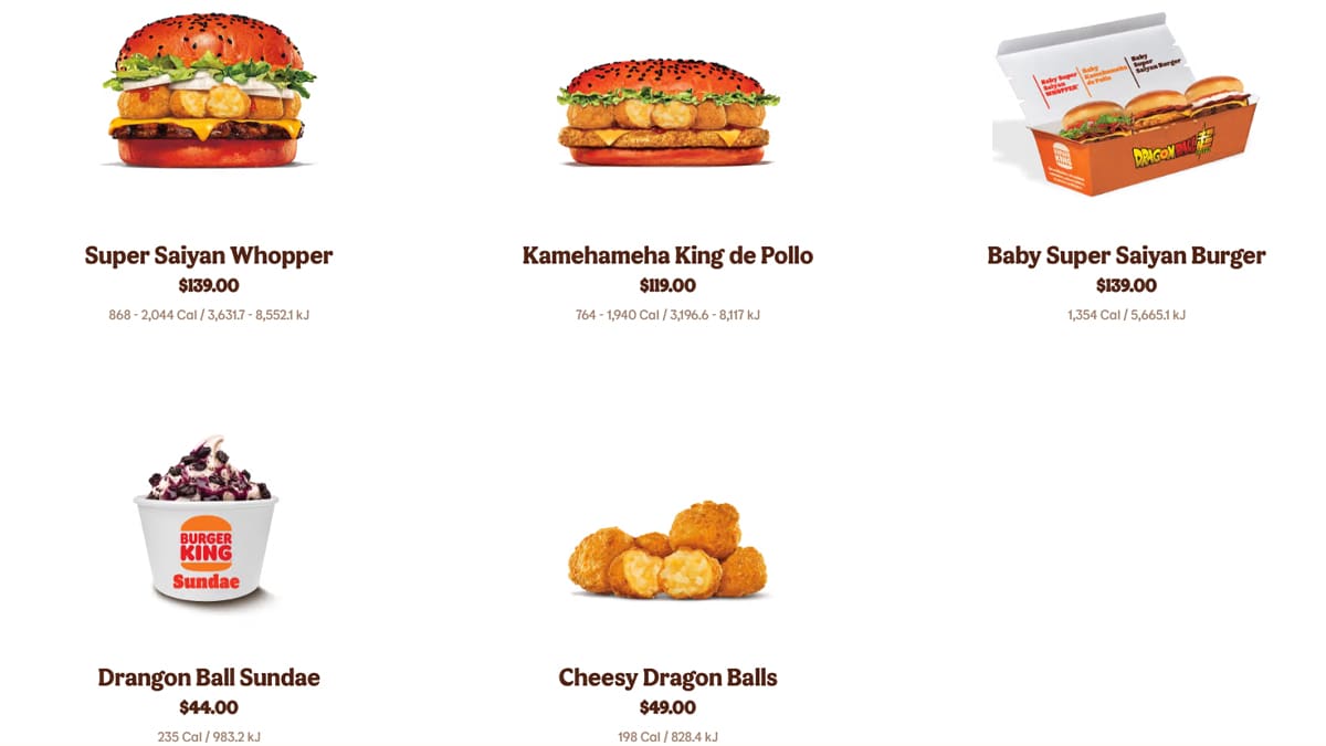 Hamburguesas Dragon Ball Super x Burger King