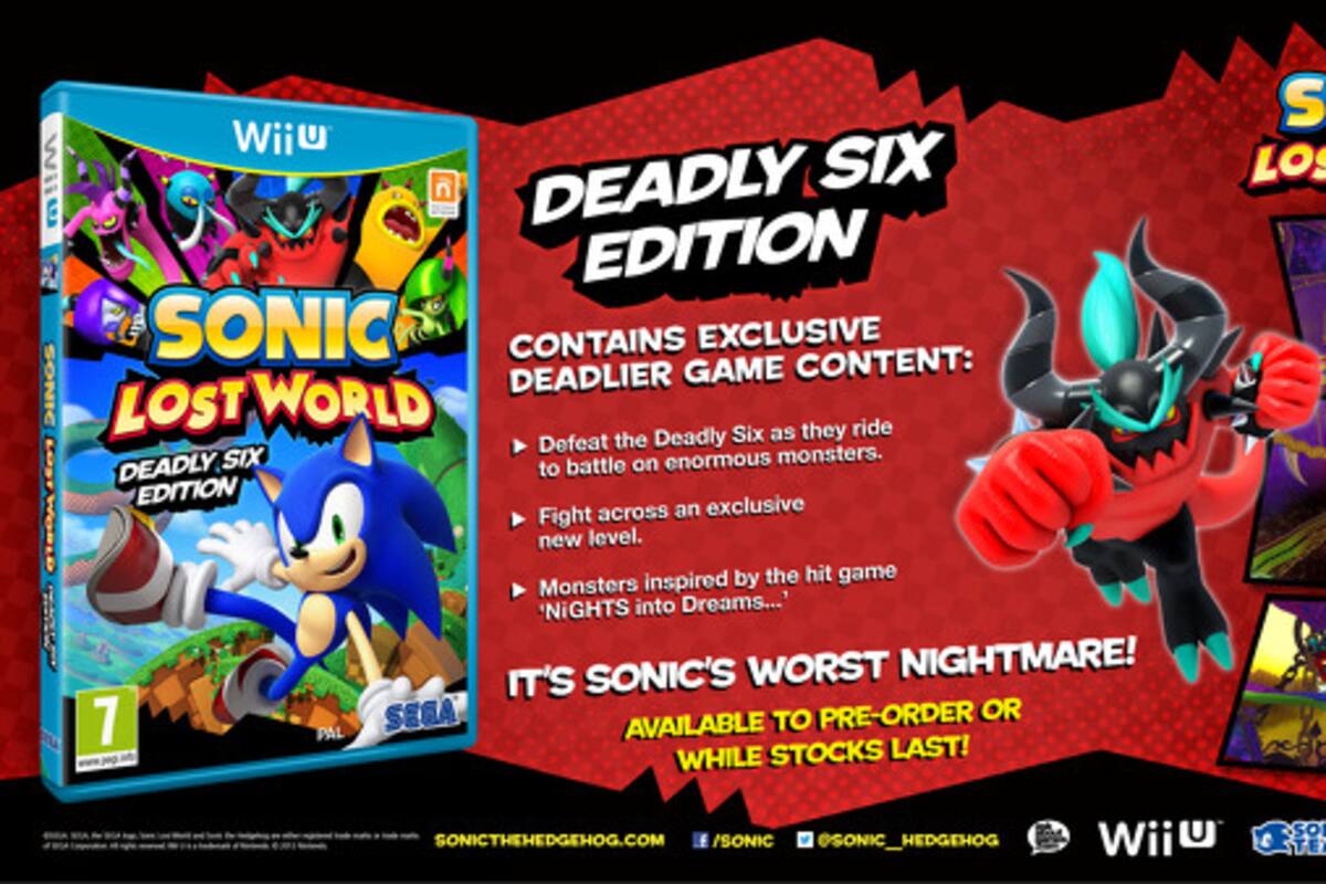 Anuncian edición limitada de Sonic: Lost World
