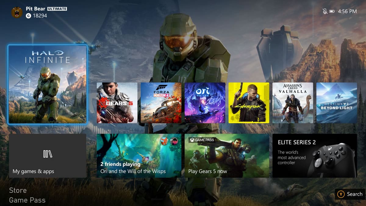Interfaz de usuario Xbox