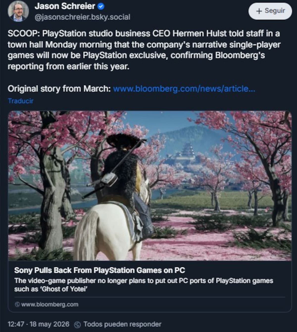 Jason Schreier sobre los juegos de PlayStation en PC