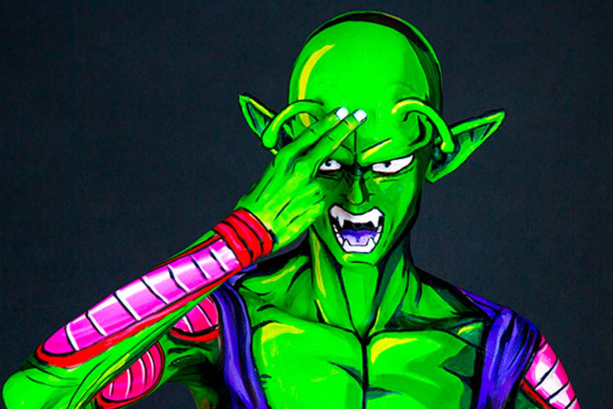 Mira este increíble Body Paint de Piccolo