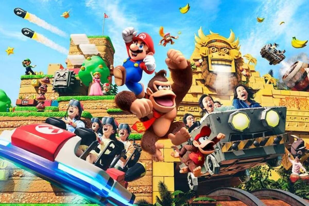 Super Nintendo World: así se ve en movimiento la montaña rusa de Donkey Kong