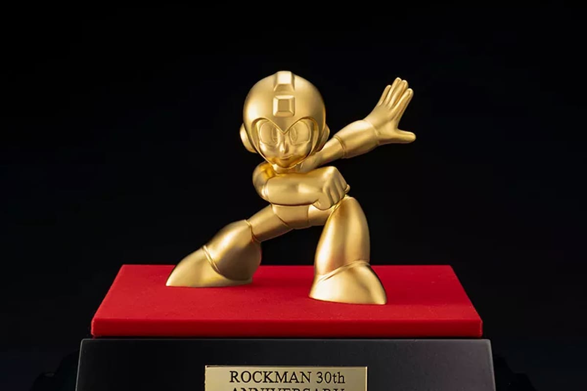 Demuestra que eres el mayor fan de Mega Man con esta estatua de oro sólido