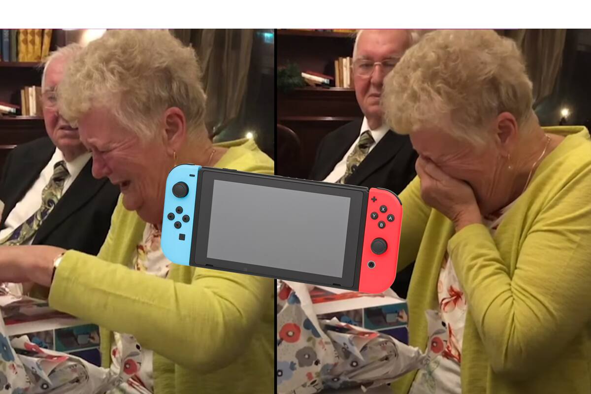 Abuelita llora de emoción porque le regalaron un Nintendo Switch en Navidad