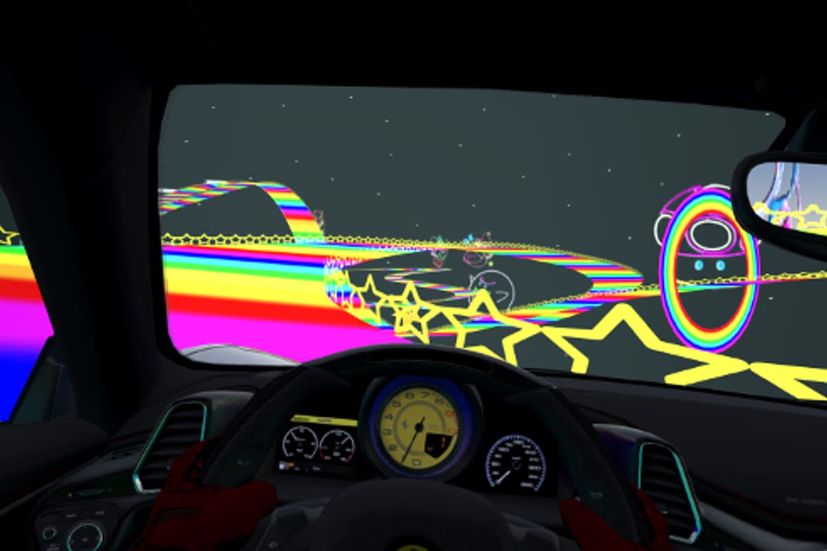 Recrean Rainbow Road en el simulador realista Assetto Corsa