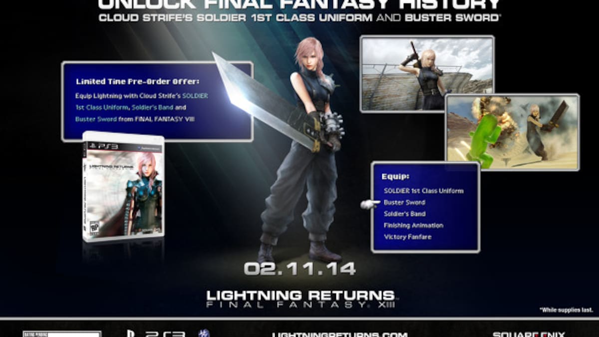 Lightning podrá vestirse como Cloud Strife