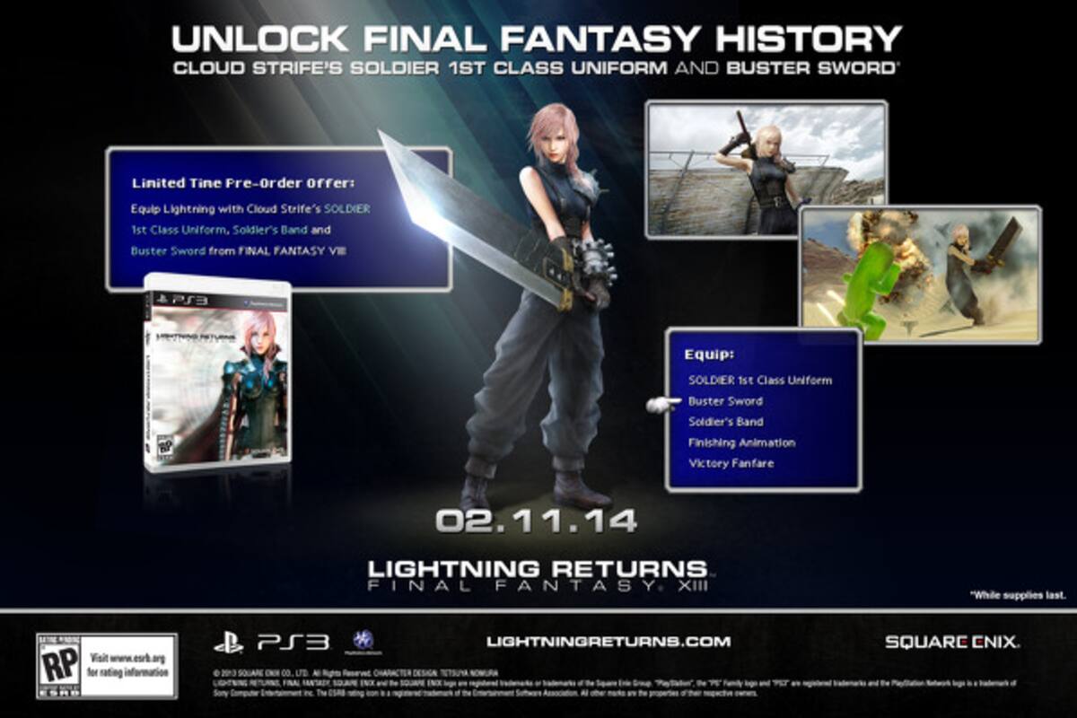 Revelan incentivo de preventa de FF XIII: Lightning Returns
