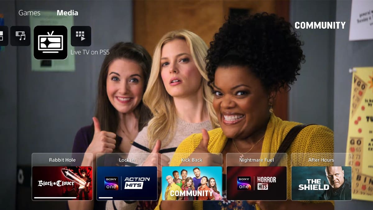 Live TV on PS5 televisión gratuita