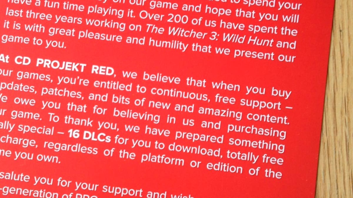 Los desarrolladores incluyeron una carta de agradecimiento para los fans