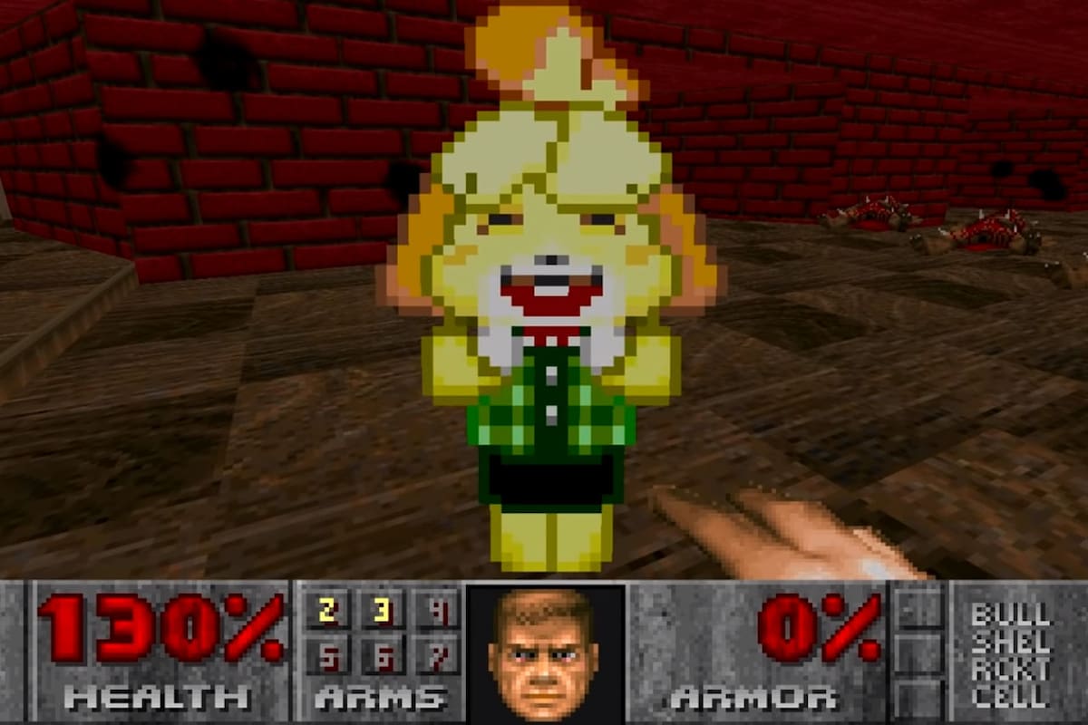 Isabelle de Animal Crossing aniquila demonios en DOOM II gracias a este mod