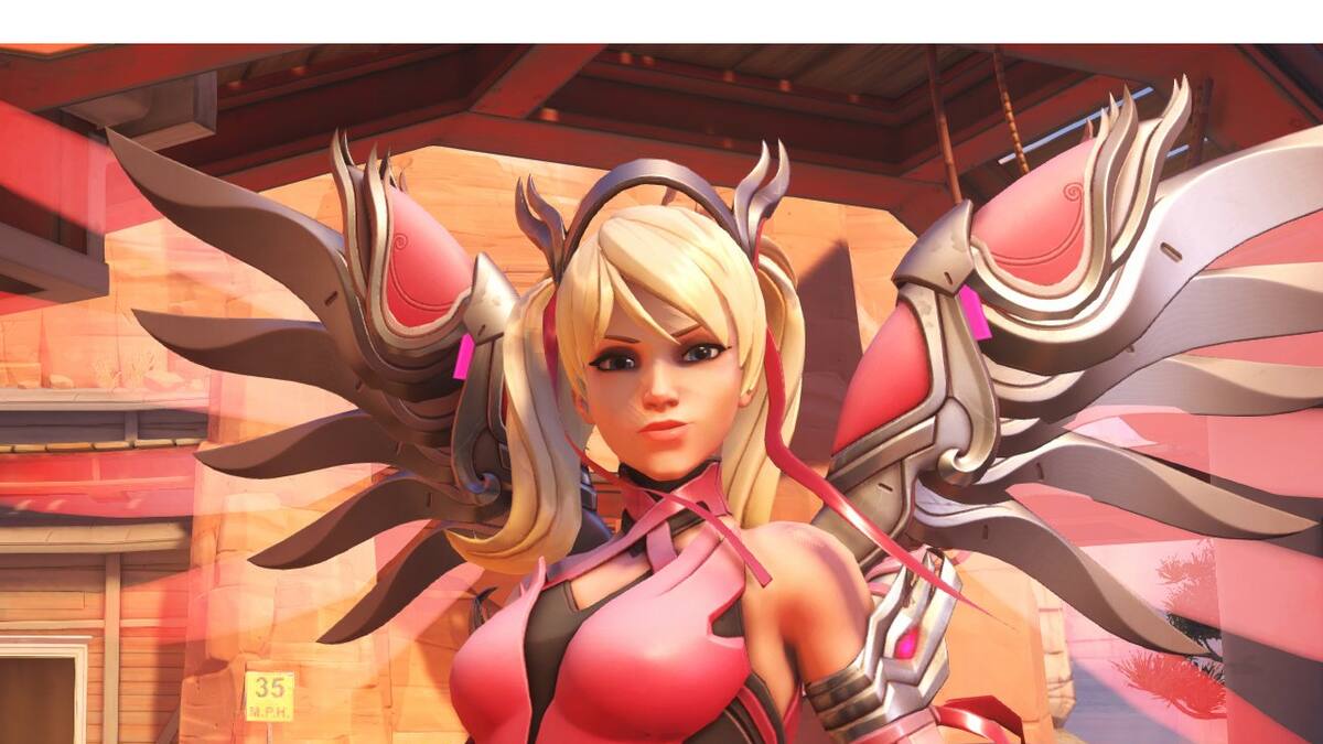 Los jugadores podían adquirir el aspecto Pink Mercy si apoyaban a una fundación benéfica