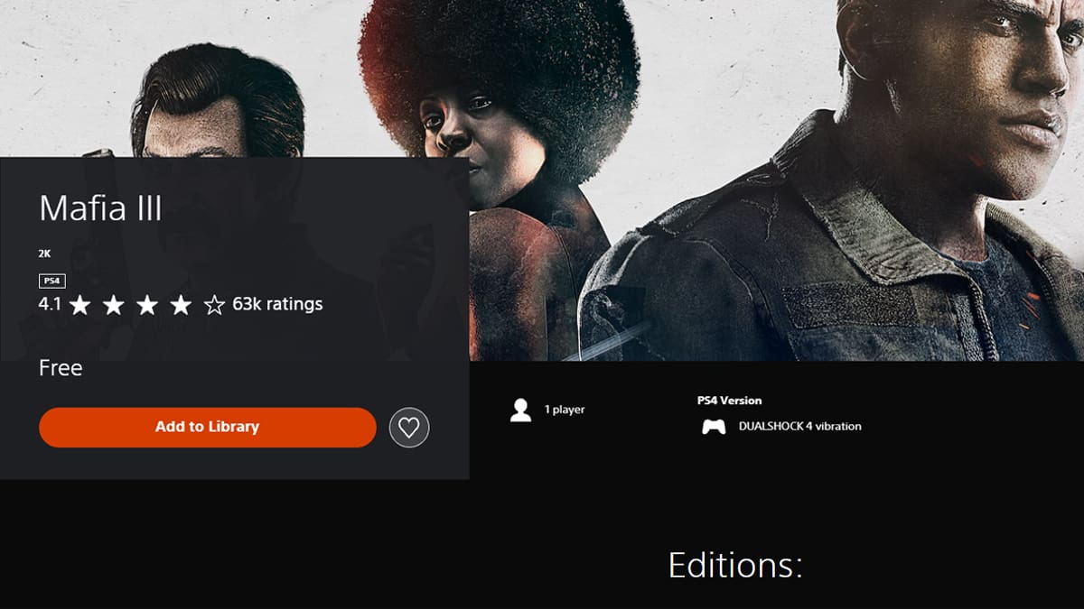 Mafia 3 PlayStation