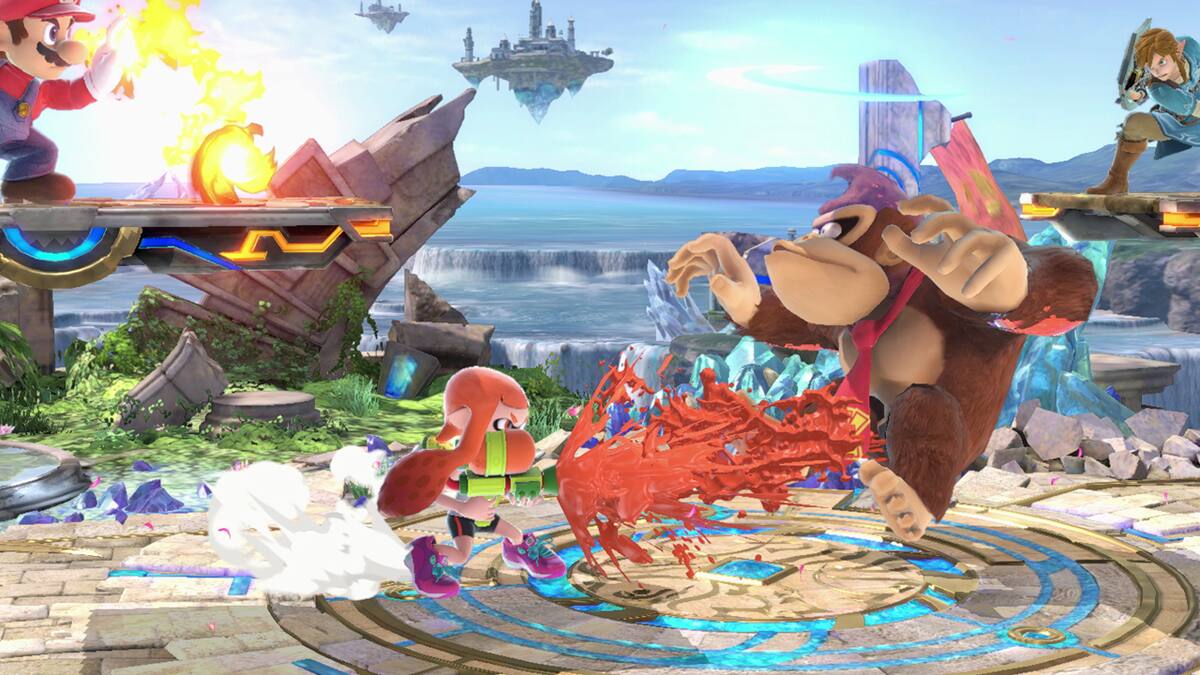 Mario, Link, Ice Climbers, Samus, Inkling Girl y Yoshi están listos para el combate