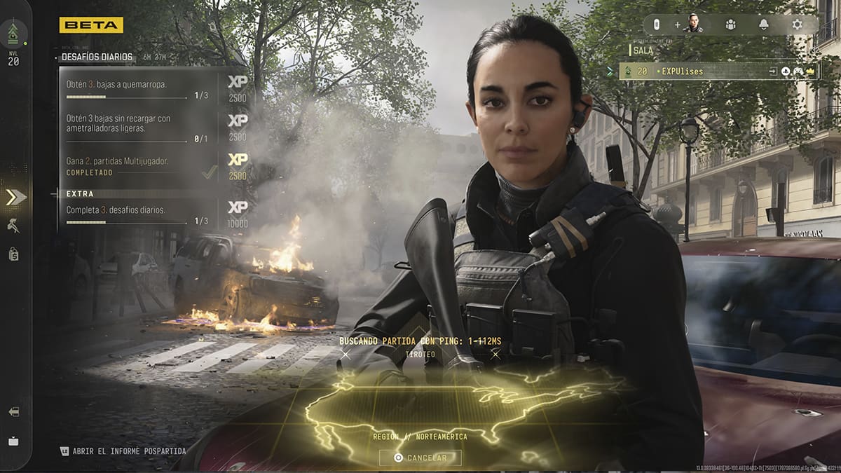 Menú principal Modern Warfare 4
