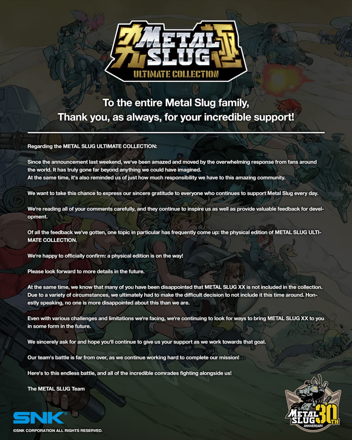 Metal Slug Ultimate Collection comunicado edición física
