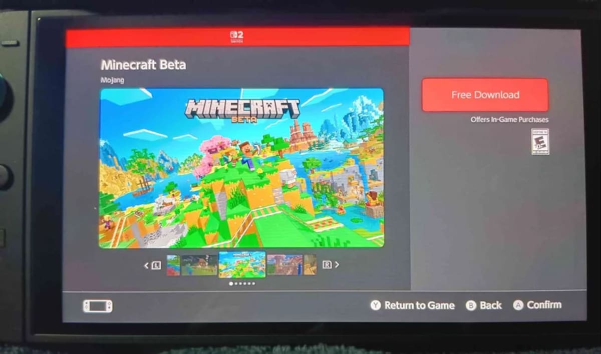 Minecraft Beta Switch 2