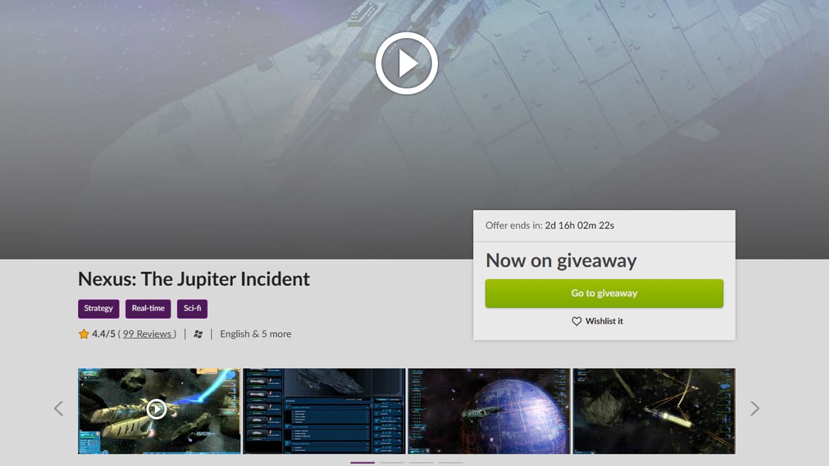 Nexus The Jupiter Incident GOG gratis