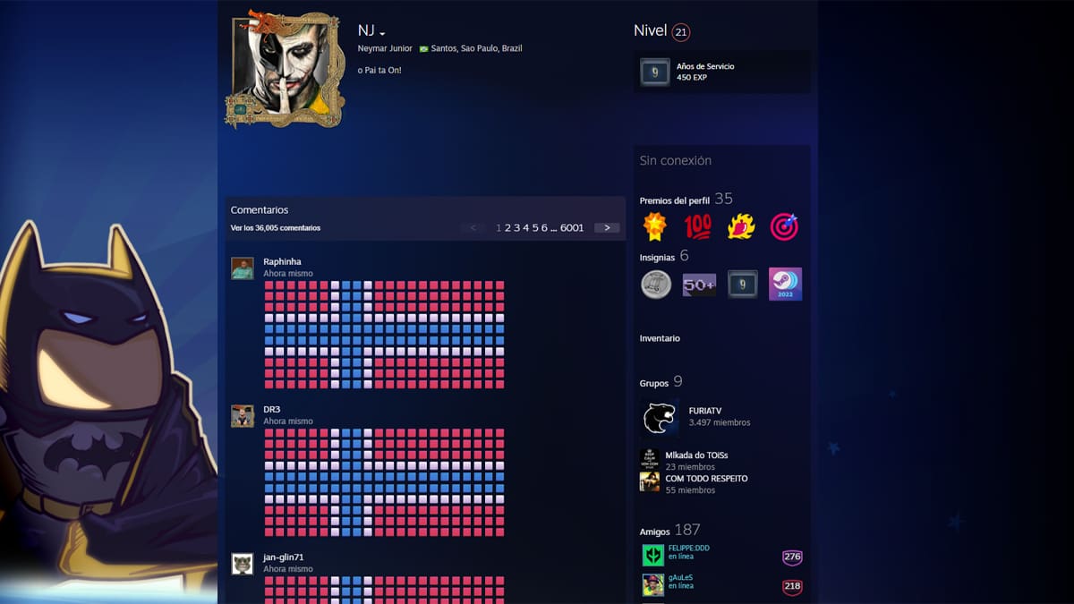 Neymar Jr cuenta Steam