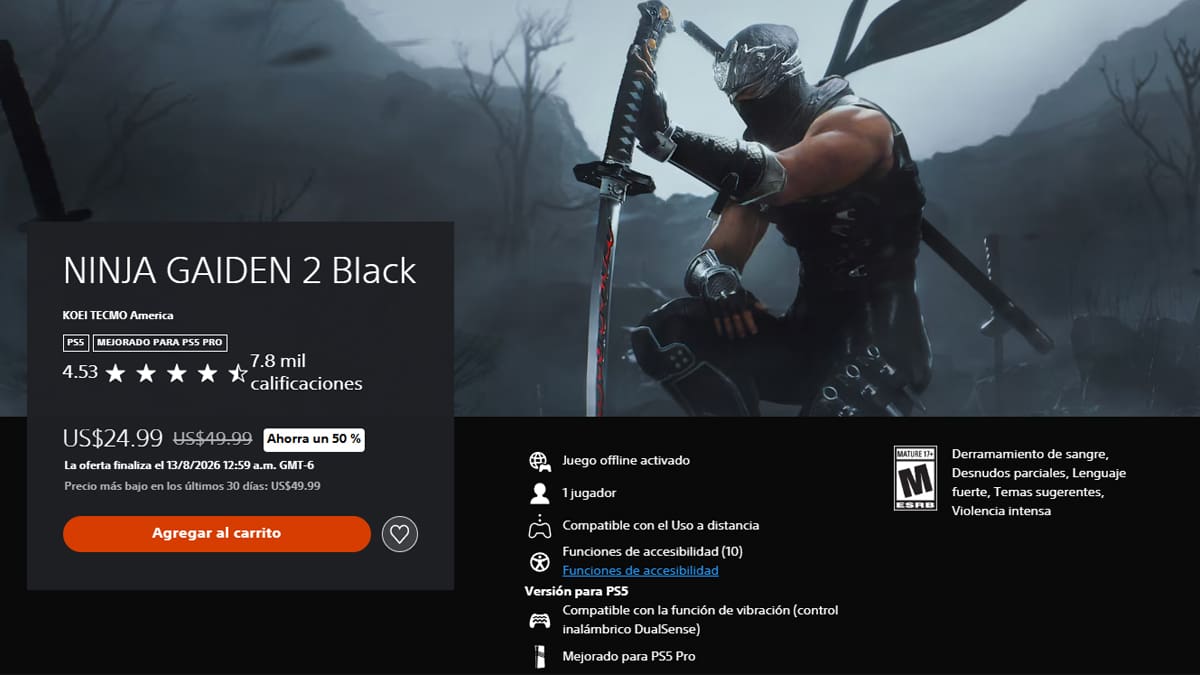 Ninja Gaiden 2 Black oferta PS Store
