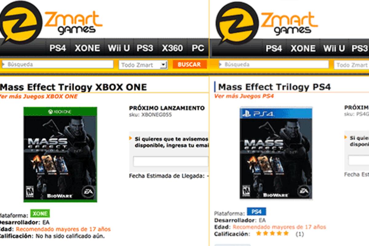 La trilogía de Mass Effect llegará a Xbox One y PS4