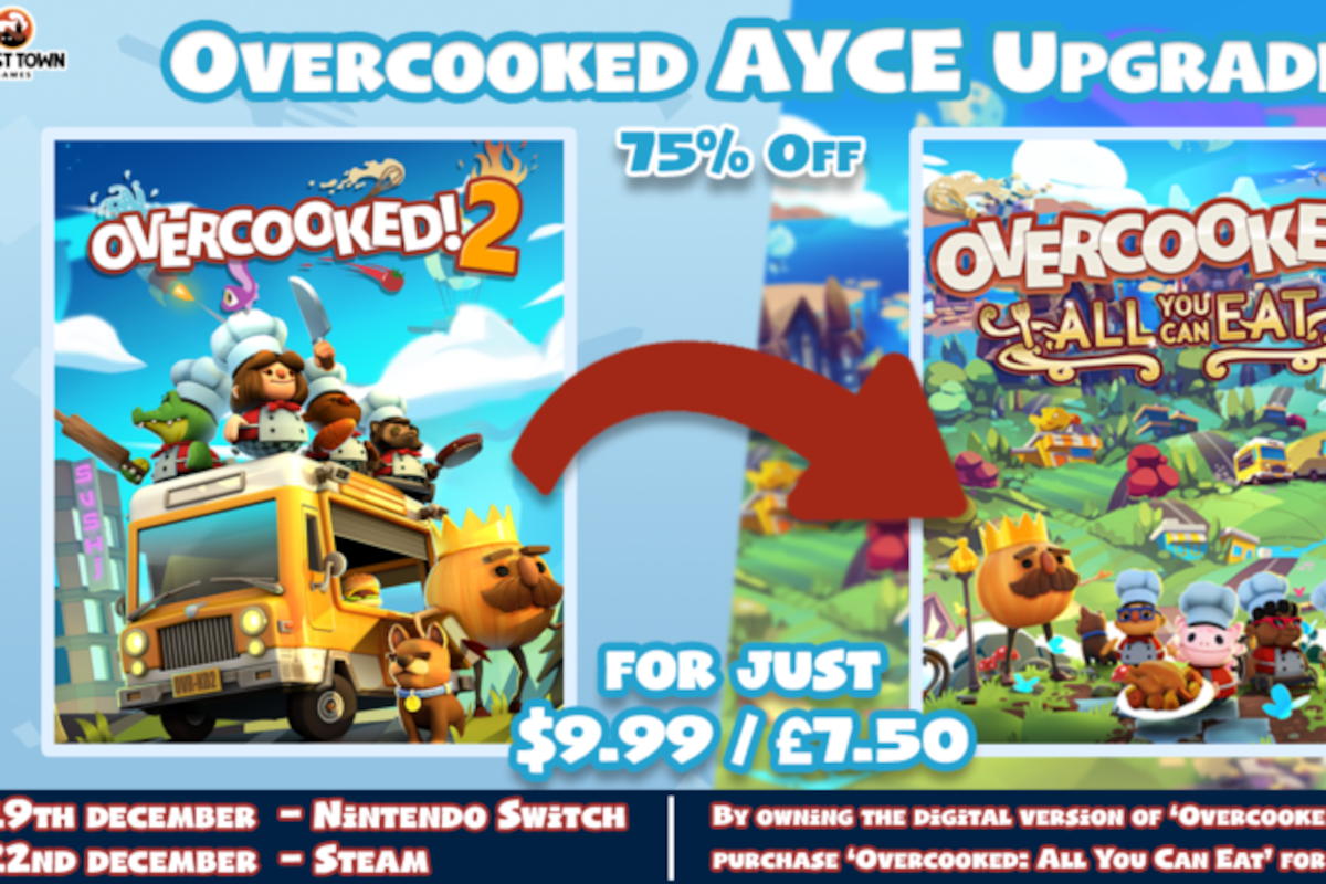 Overcooked! 2 brings an upgrade scheme so you can get Overcooked All You Can Eat at 75%