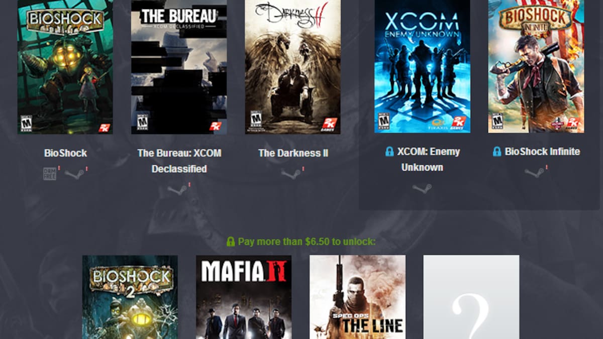 Paga lo que quieras por BioShock, XCOM, Mafia y más
