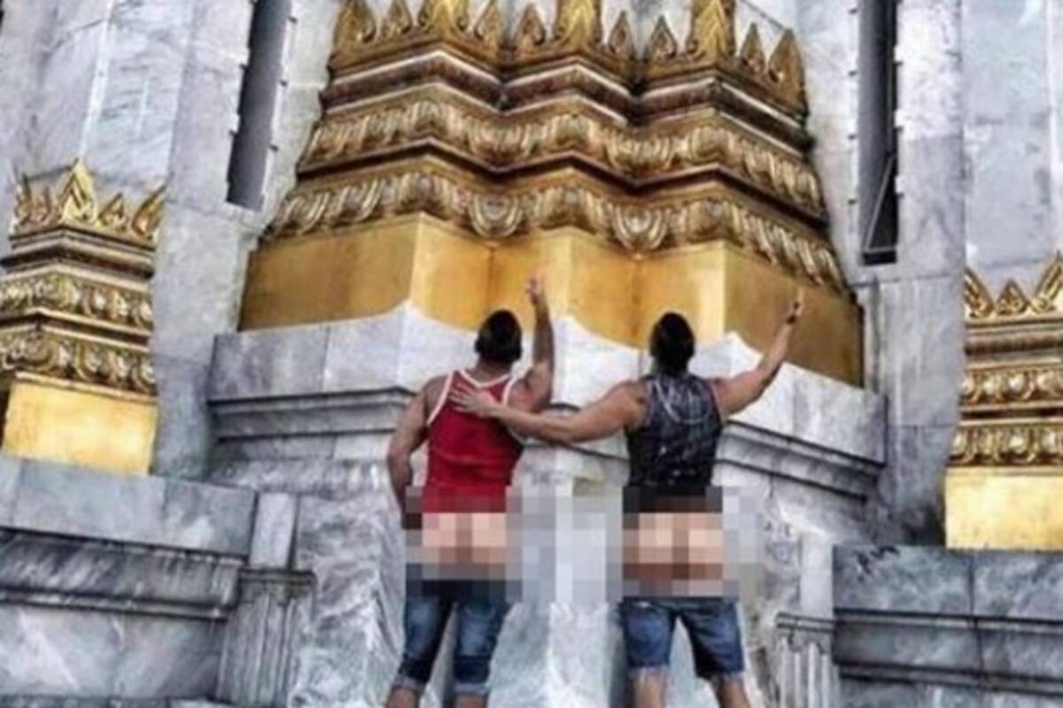 Dúo fue arrestado por sacarse fotos con el trasero al aire en Tailanda